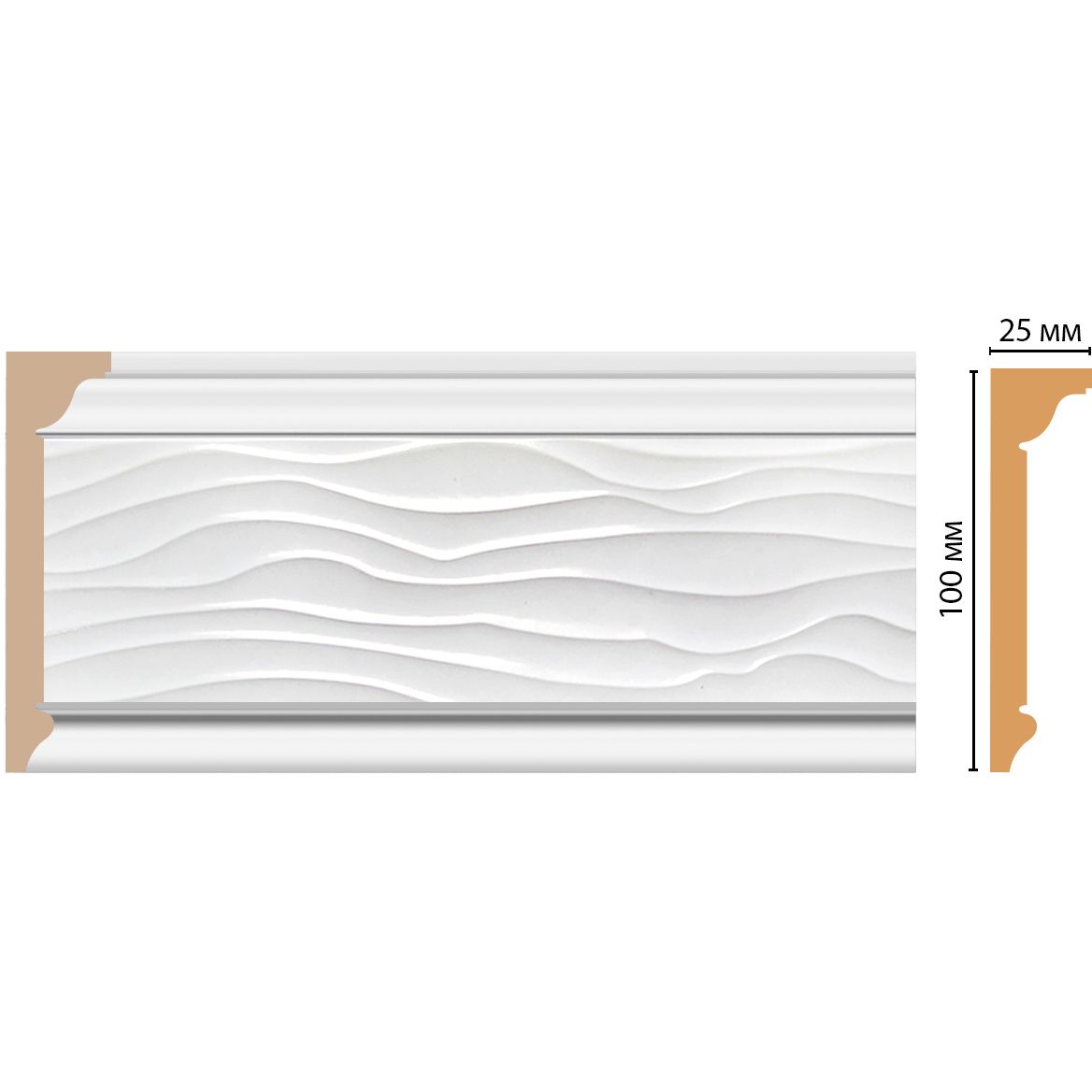 Плинтус потолочный Decomaster (Декомастер) 100х25х2400 мм D218-114