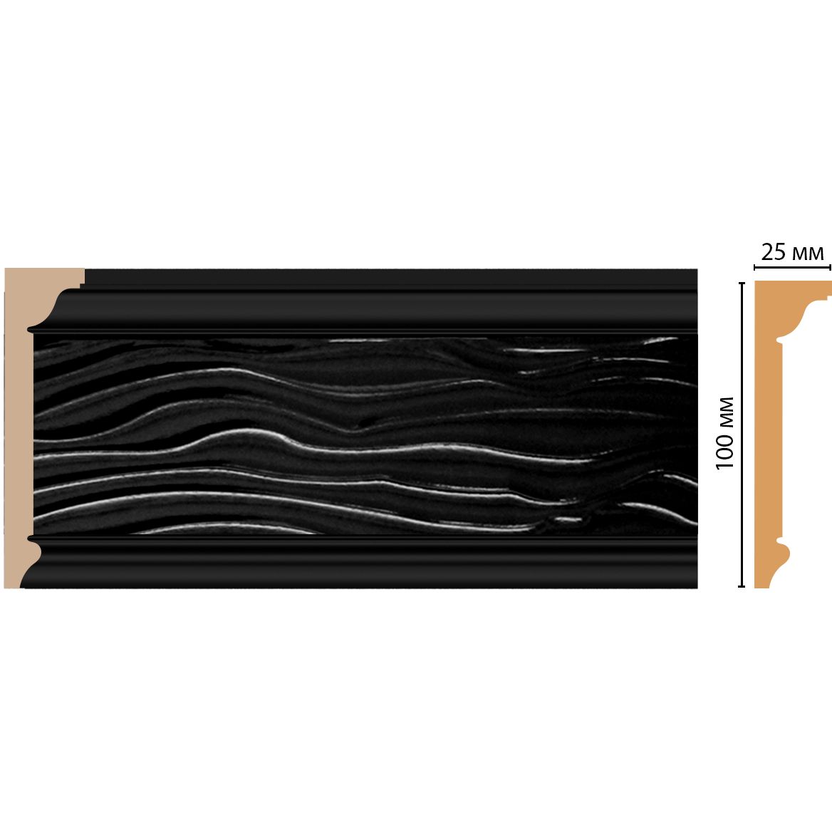 Плинтус потолочный Decomaster (Декомастер) 100х25х2400 мм D218-195