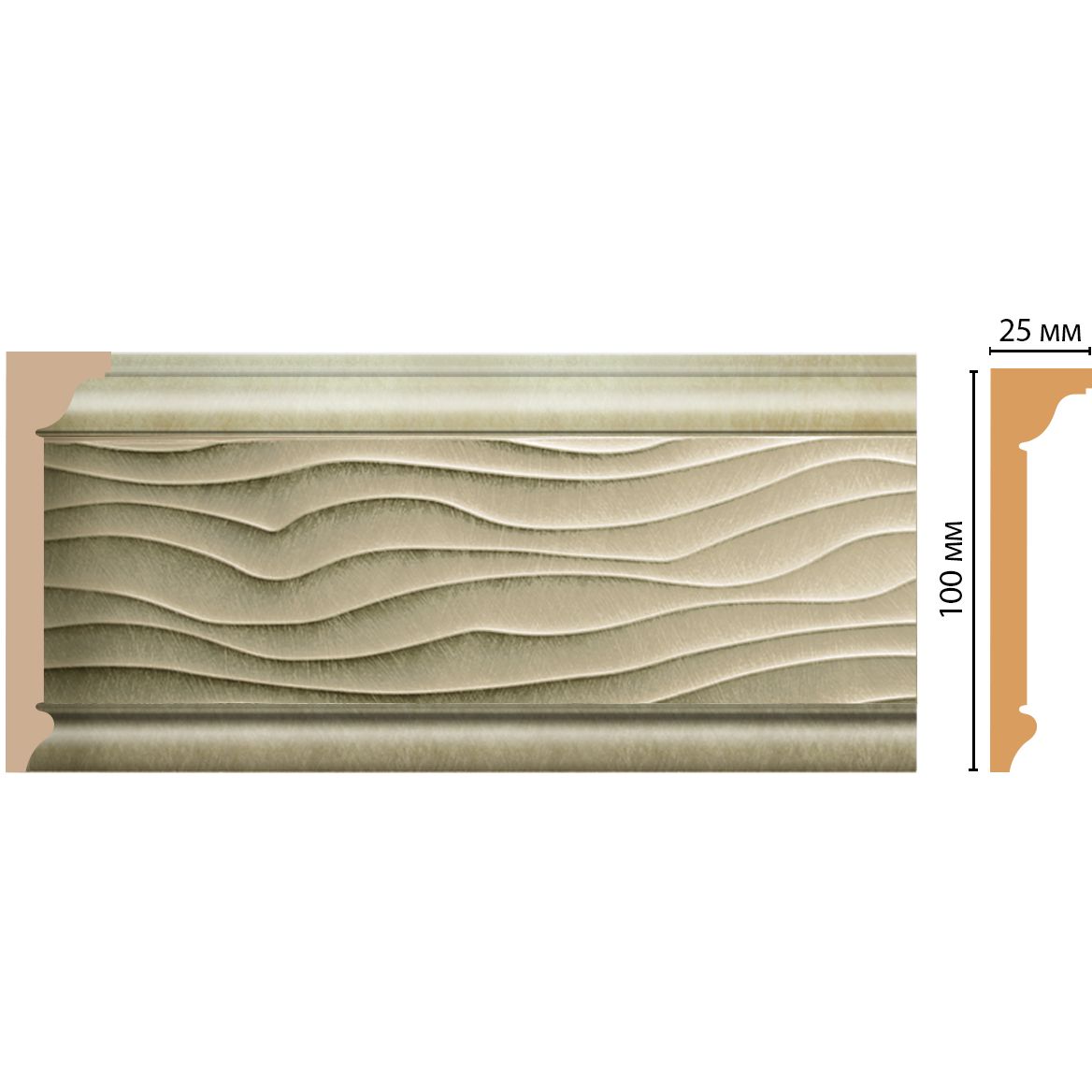 Плинтус потолочный Decomaster (Декомастер) 100х25х2400 мм D218-373