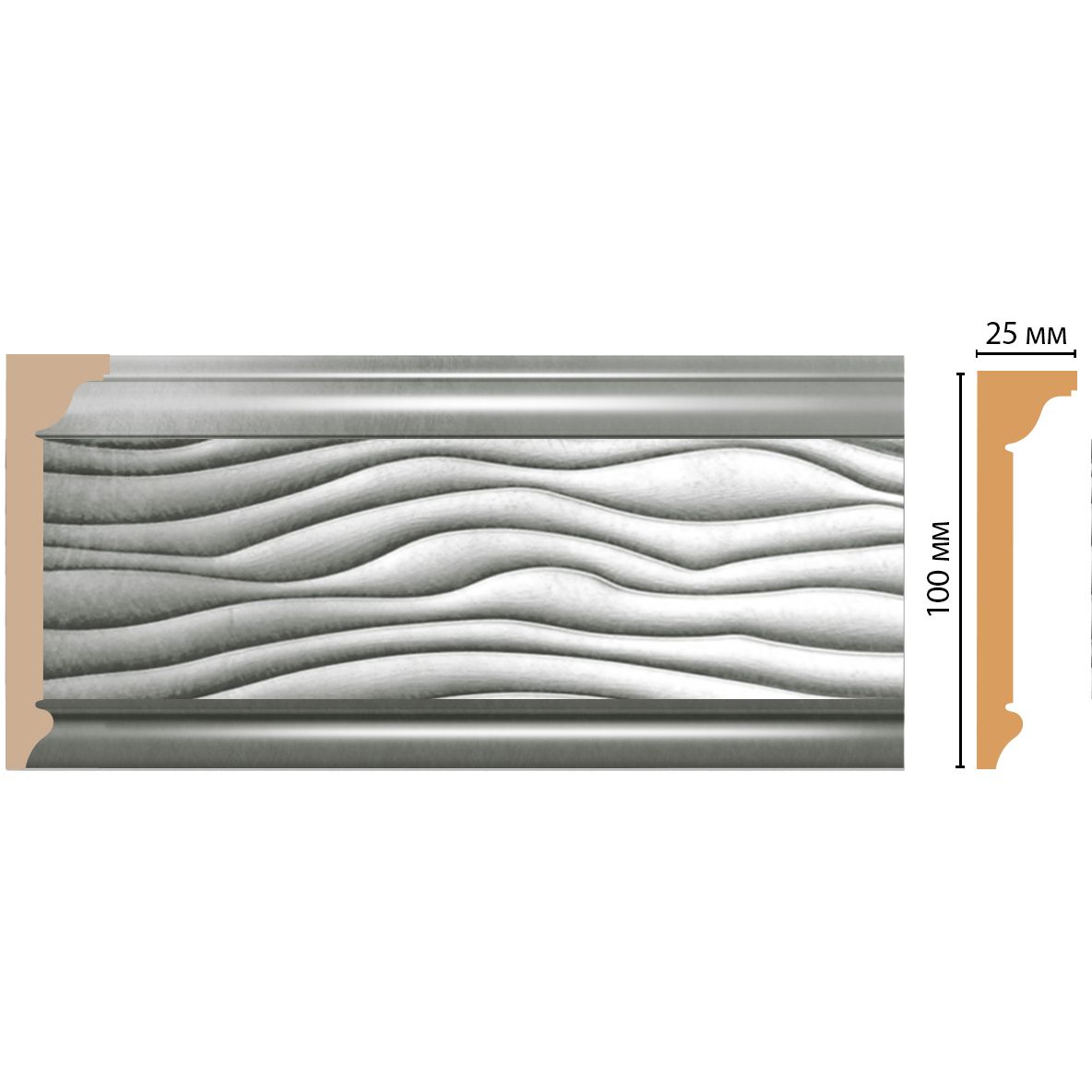 Плинтус потолочный Decomaster (Декомастер) 100х25х2400 мм D218-375