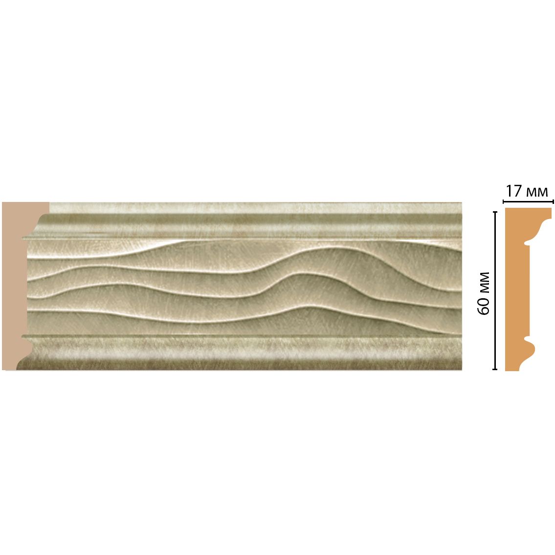 Плинтус потолочный Decomaster (Декомастер) 60х17х2400 мм D219-373