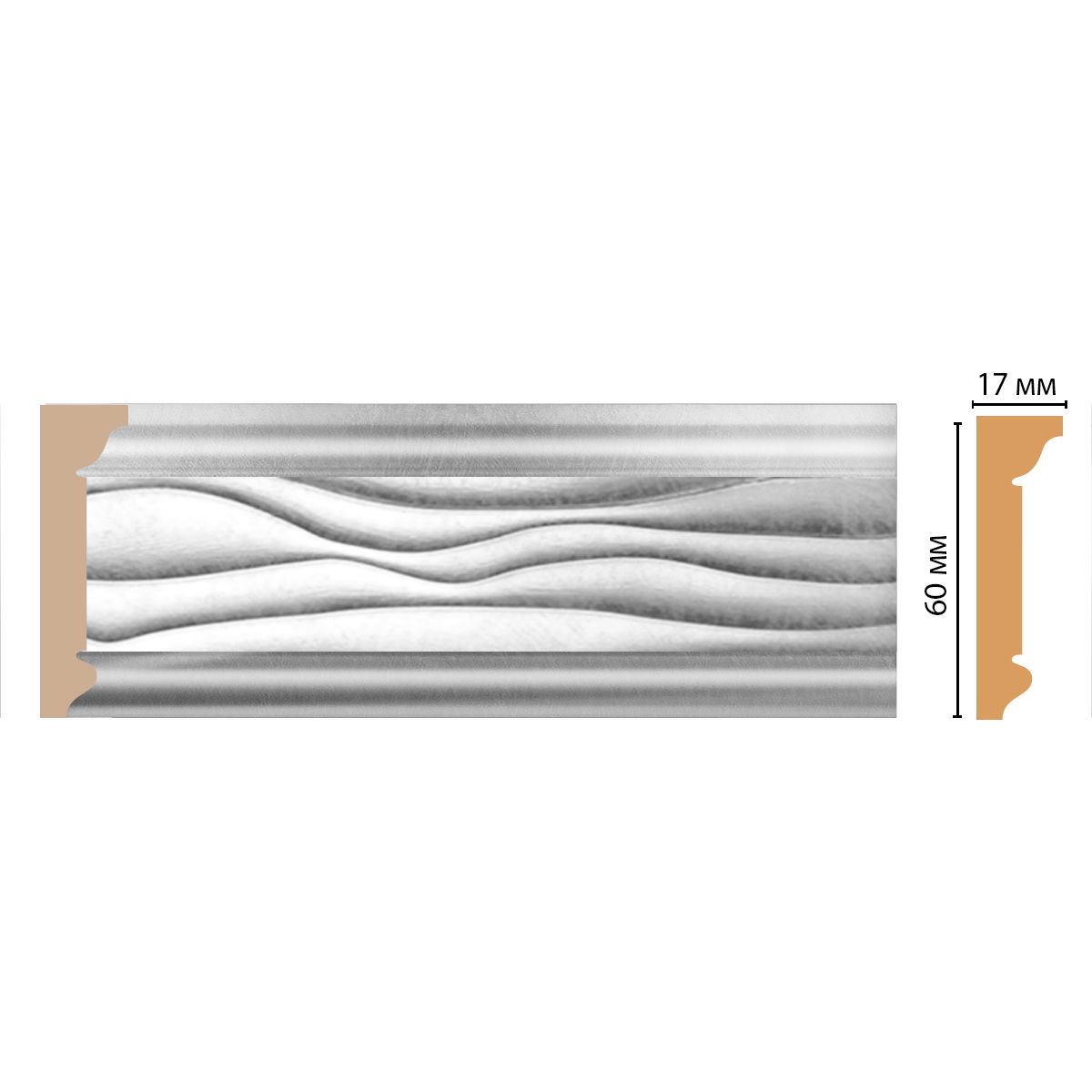 Плинтус потолочный Decomaster (Декомастер) 60х17х2400 мм D219-375