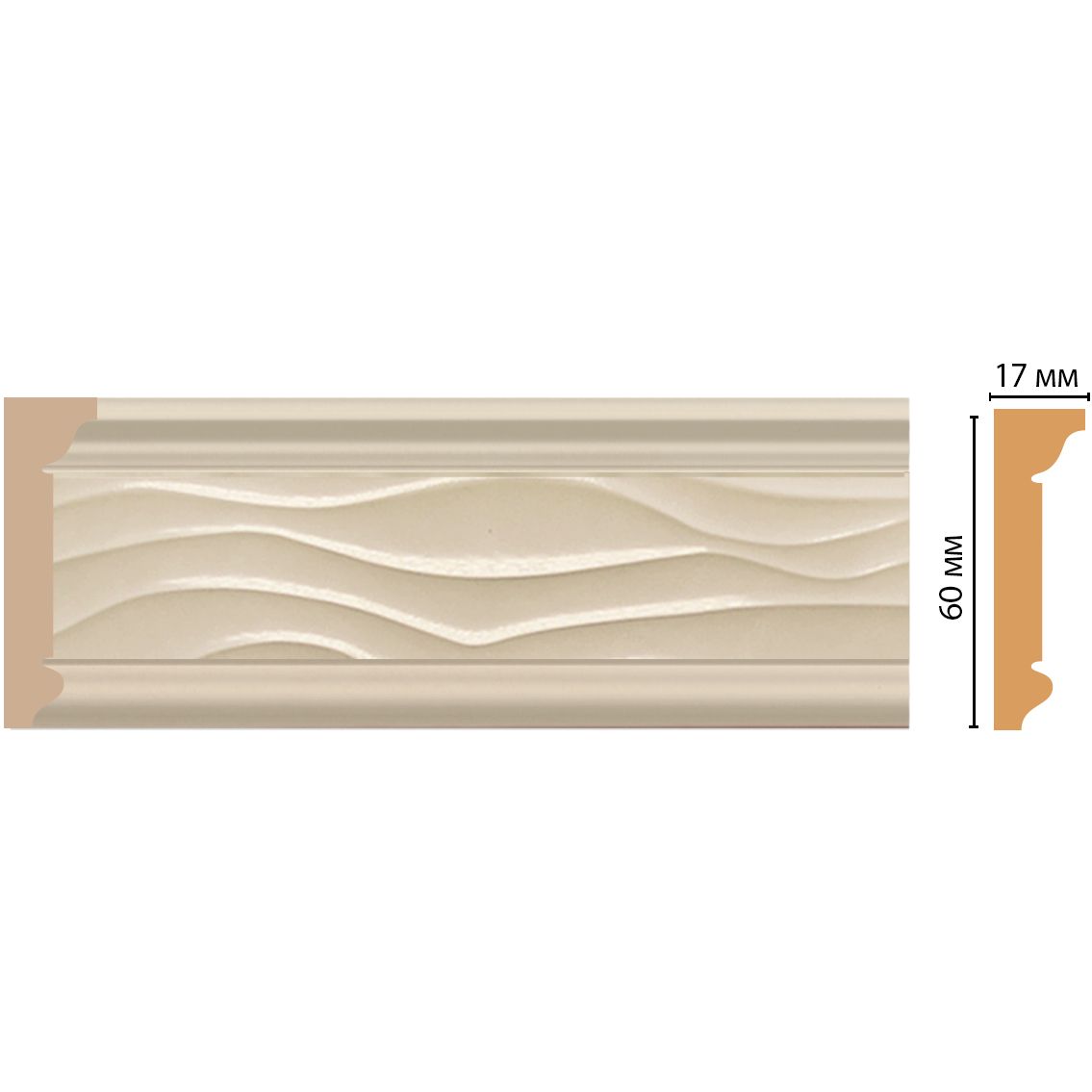 Плинтус потолочный Decomaster (Декомастер) 60х17х2400 мм D219-61