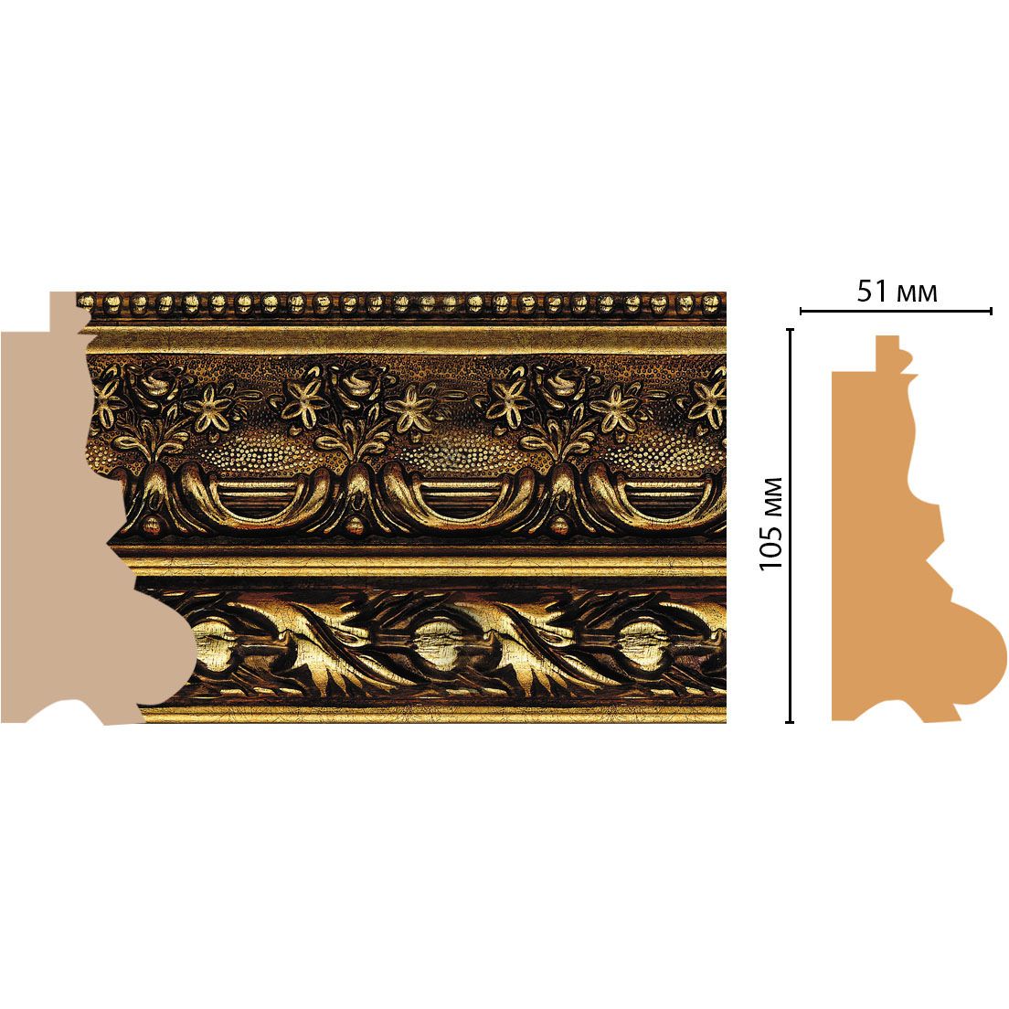 Багет Decomaster (Декомастер) 105х51х2900 мм 229-1223