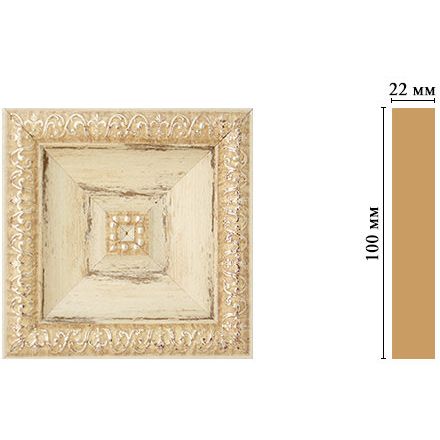 Вставка цветная Decomaster (Декомастер) 100х100х22 мм D207-1028