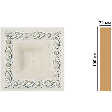 Вставка цветная Decomaster (Декомастер) 100х100х22 мм D207-15