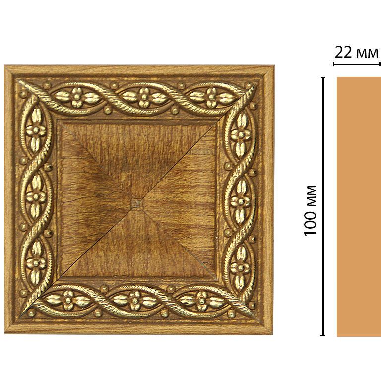 Вставка цветная Decomaster (Декомастер) 100х100х22 мм D207-4