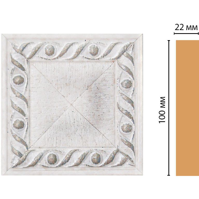 Вставка цветная Decomaster (Декомастер) 100х100х22 мм D207-42