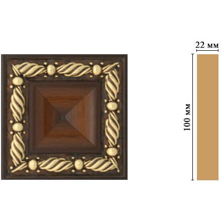 Вставка цветная Decomaster (Декомастер) 100х100х22 мм D207-51