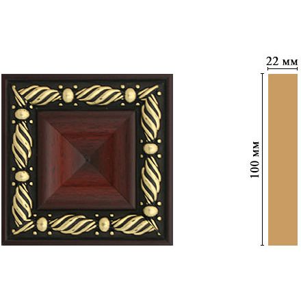 Вставка цветная Decomaster (Декомастер) 100х100х22 мм D207-52