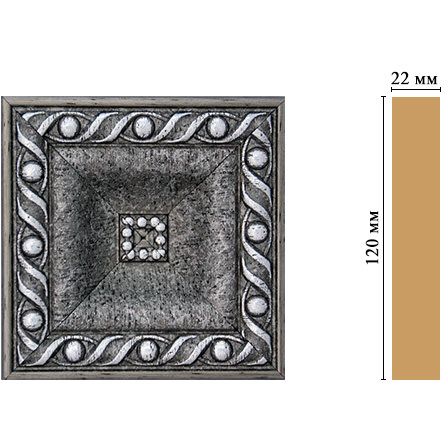 Вставка цветная Decomaster (Декомастер) 120х120х22 мм D208-44