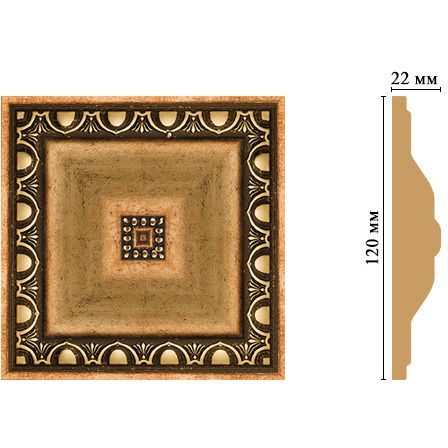 Вставка цветная Decomaster (Декомастер) 120х120х22 мм D208-57