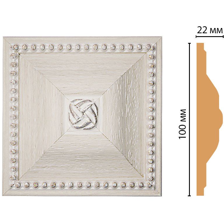 Вставка цветная Decomaster (Декомастер) 100х100х22 мм D209-14