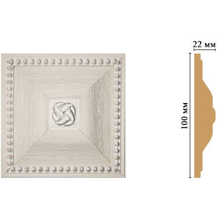 Вставка цветная Decomaster (Декомастер) 100х100х22 мм D209-14