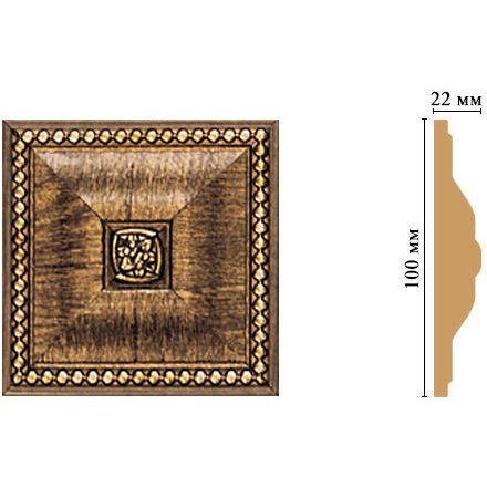 Вставка цветная Decomaster (Декомастер) 100х100х22 мм D209-3