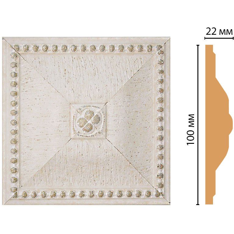 Вставка цветная Decomaster (Декомастер) 100х100х22 мм D209-40