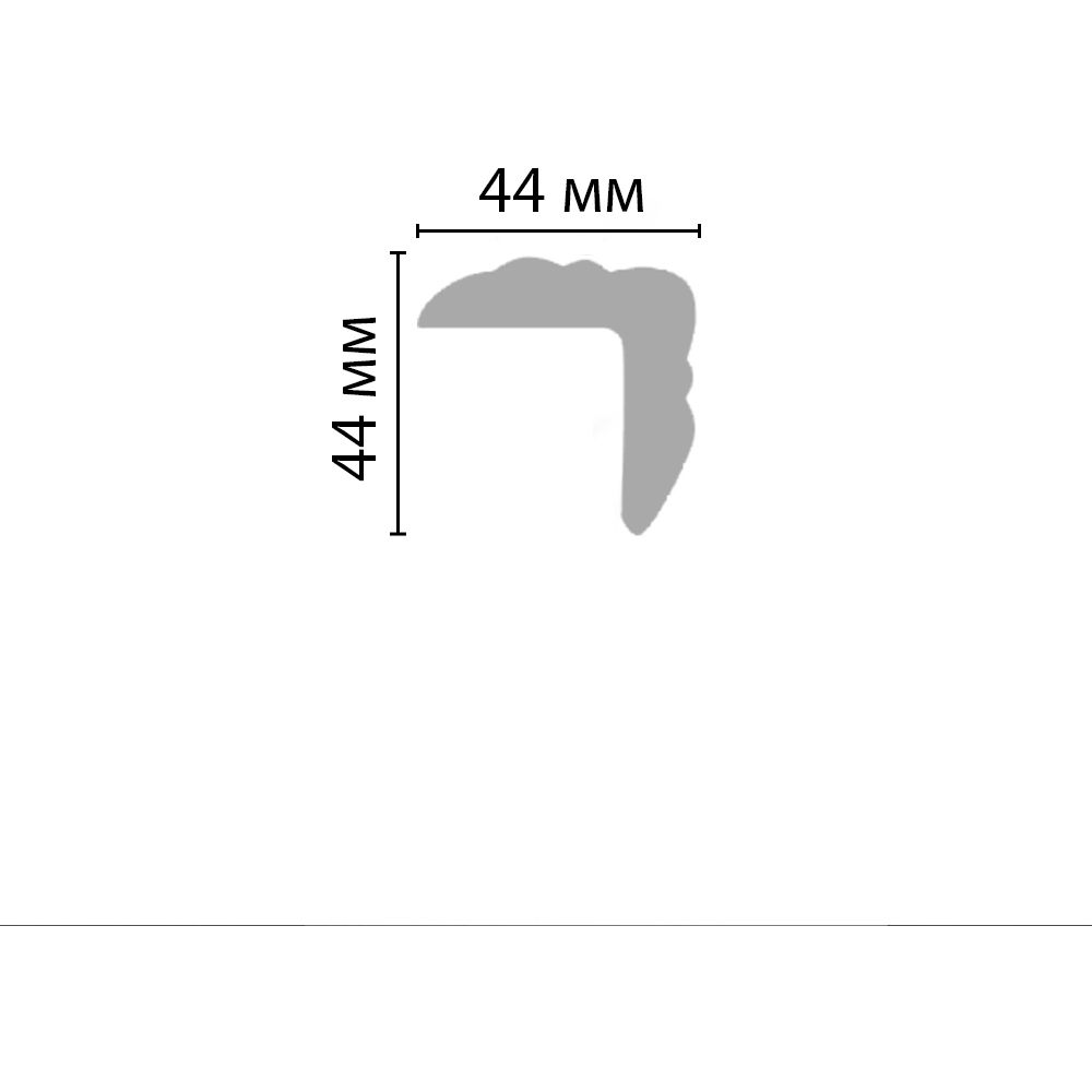 Молдинг гладкий Decomaster (Декомастер) гибкий 44х44х2400 мм 96206F