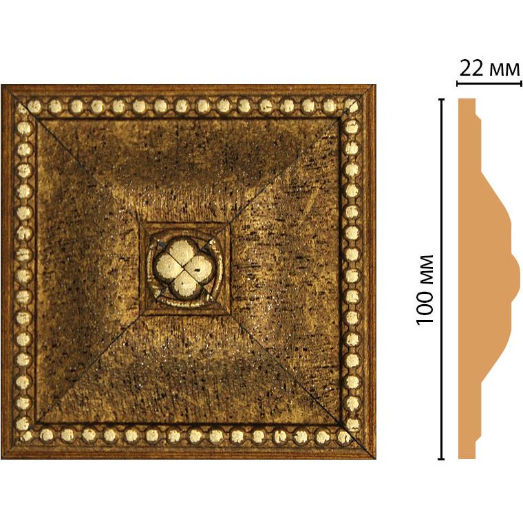 Вставка цветная Decomaster (Декомастер) 100х100х22 мм D209-43