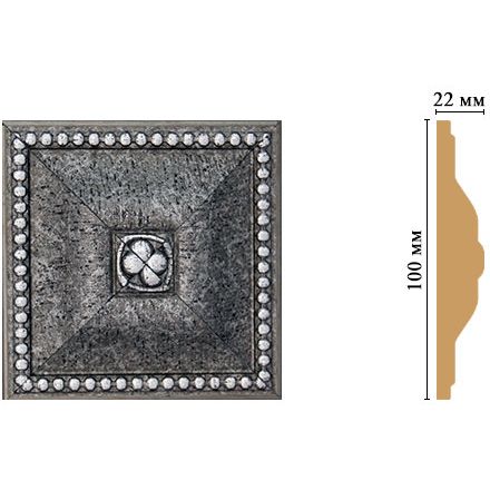 Вставка цветная Decomaster (Декомастер) 100х100х22 мм D209-44