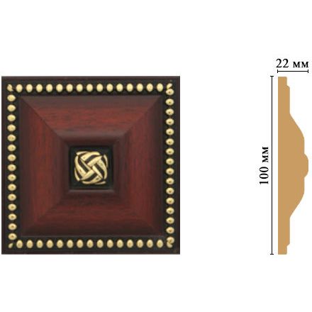 Вставка цветная Decomaster (Декомастер) 100х100х22 мм D209-52