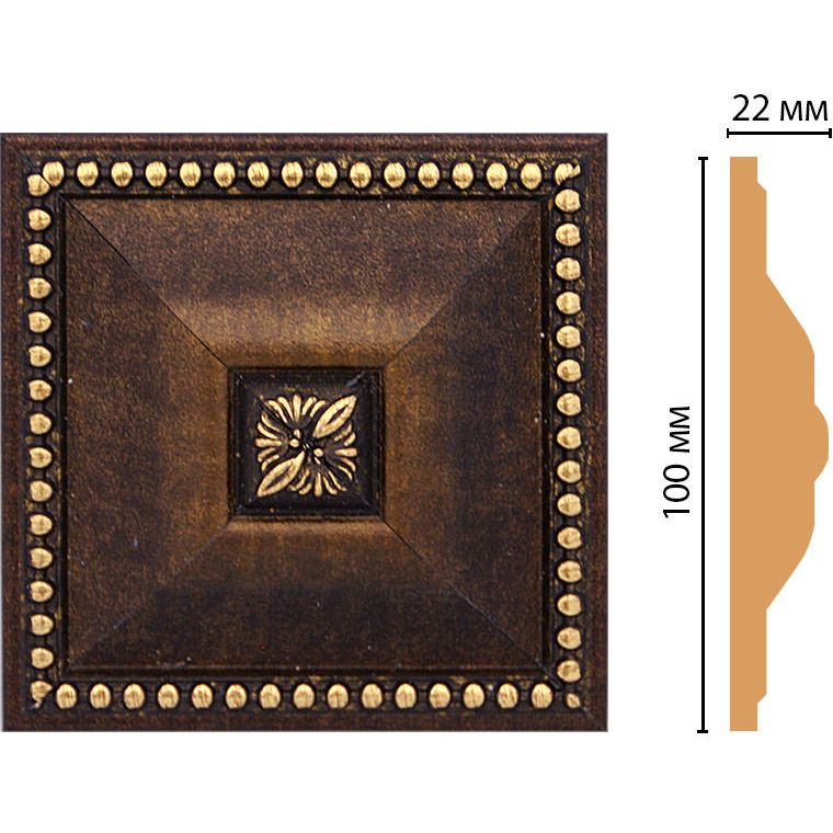 Вставка цветная Decomaster (Декомастер) 100х100х22 мм D209-56