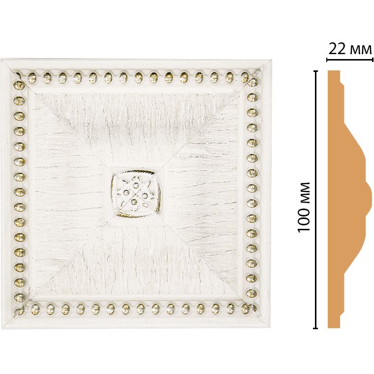 Вставка цветная Decomaster (Декомастер) 100х100х22 мм D209-7D