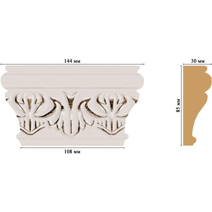 Капитель Decomaster (Декомастер) 144х85х30 мм D202-60