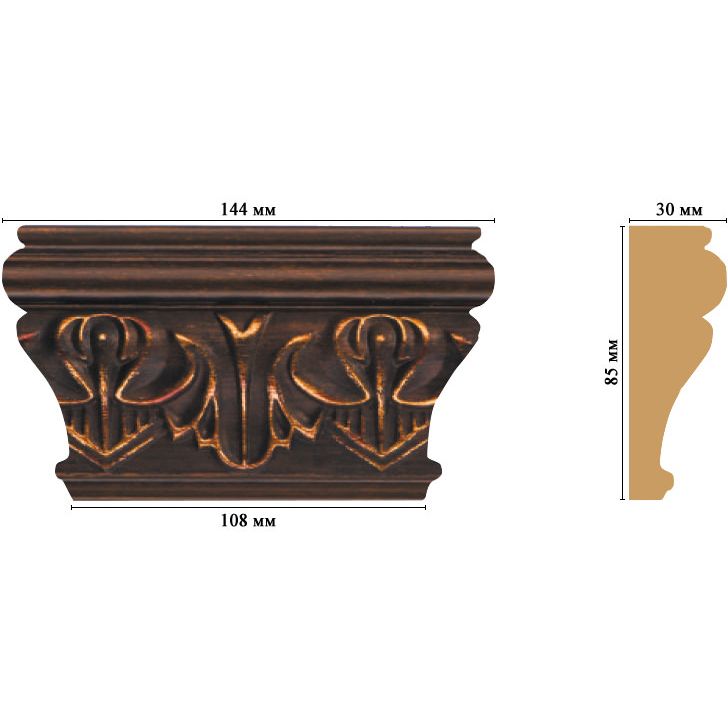 Капитель Decomaster (Декомастер) 144х85х30 мм D202-966