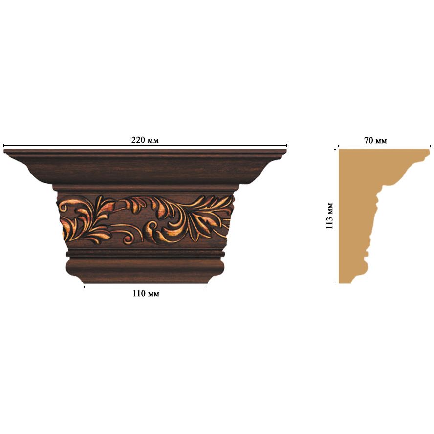 Капитель Decomaster (Декомастер) 220х113х70 мм D203-966
