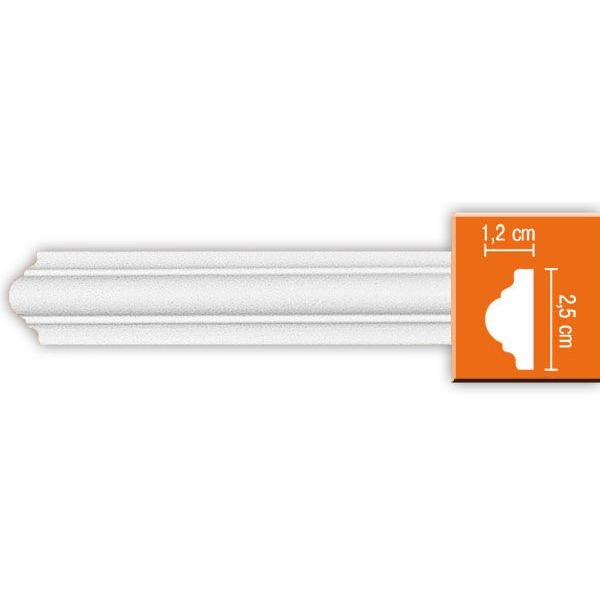 Молдинг гладкий Decomaster (Декомастер) гибкий 25х12х2400 мм 97012F