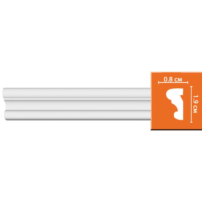 Молдинг гладкий Decomaster (Декомастер) гибкий 19х8х2400 мм 97100F