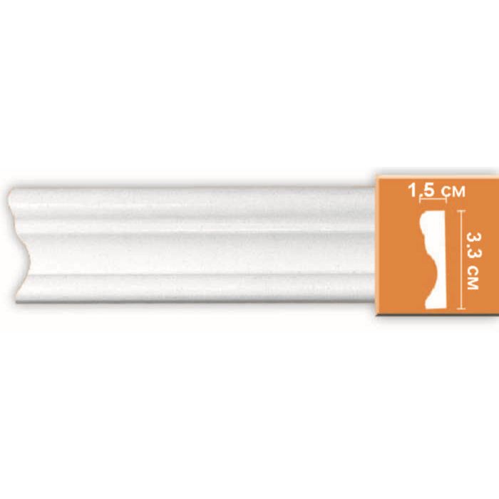 Молдинг гладкий Decomaster (Декомастер) 33х15х2400 мм 97124