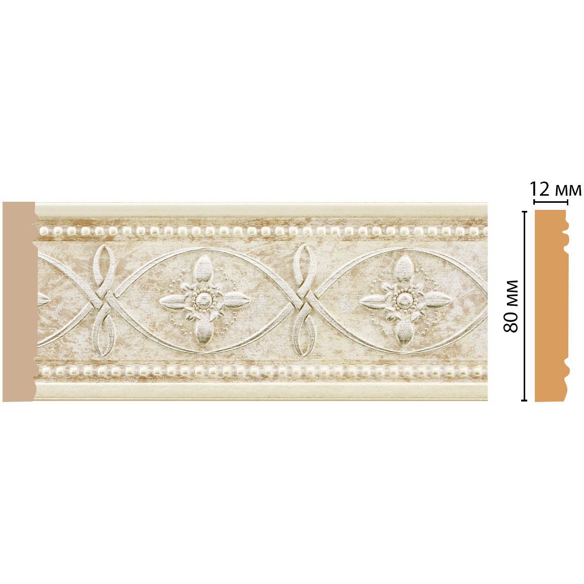 Молдинг Decomaster (Декомастер) 80х12х2400 мм 150-937