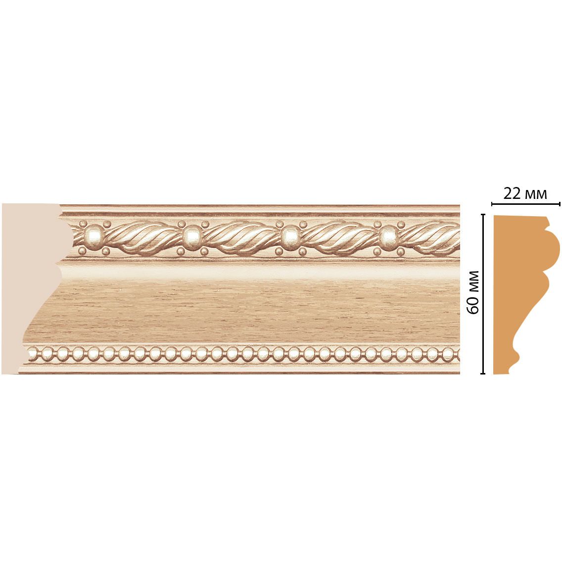 Молдинг Decomaster (Декомастер) 60х22х2400 мм 161-11