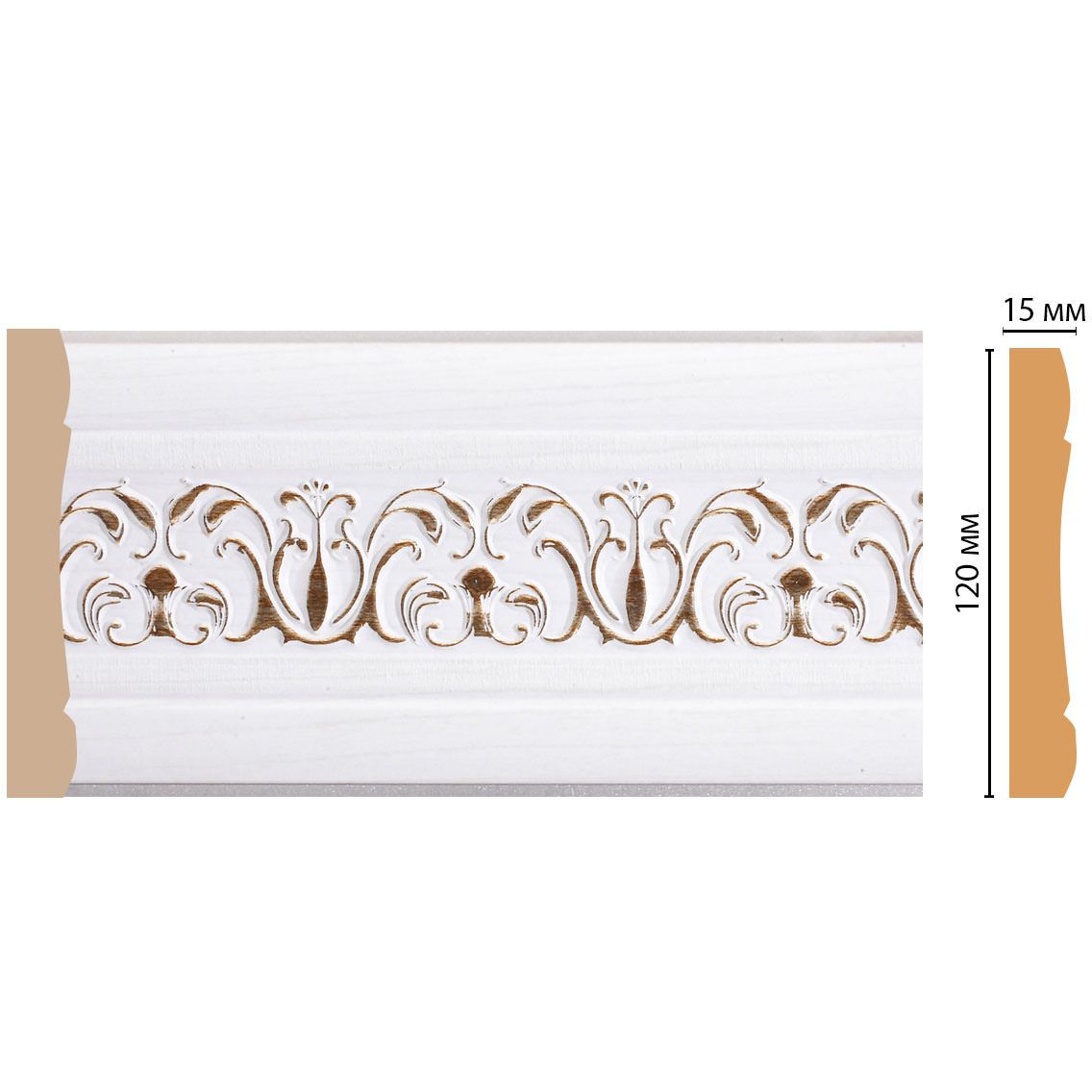 Молдинг Decomaster (Декомастер) 120х15х2400 мм 162-118