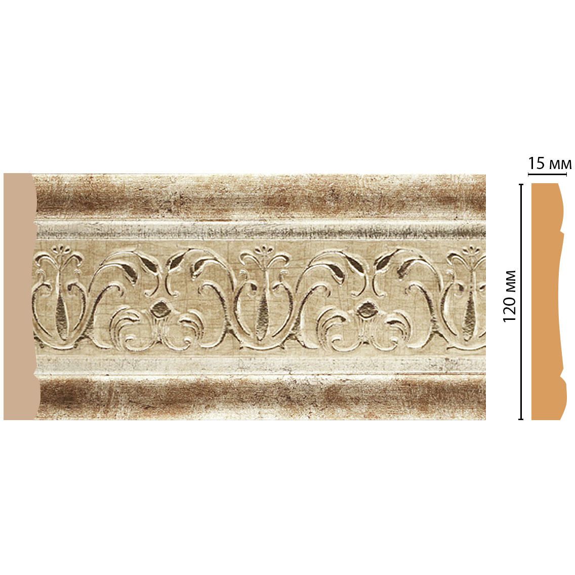 Молдинг Decomaster (Декомастер) 120х15х2400 мм 162-127