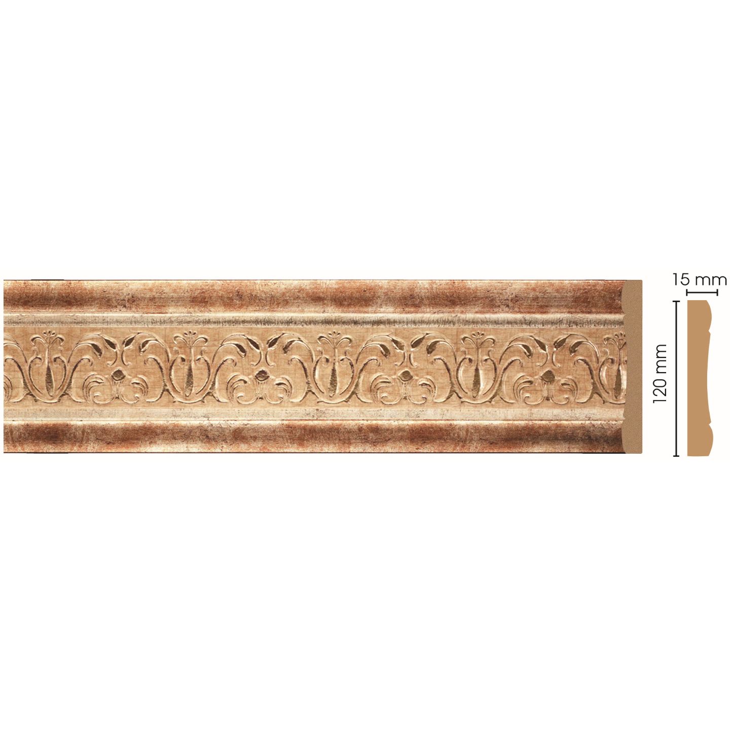 Молдинг Decomaster (Декомастер) 120х15х2400 мм 162-127