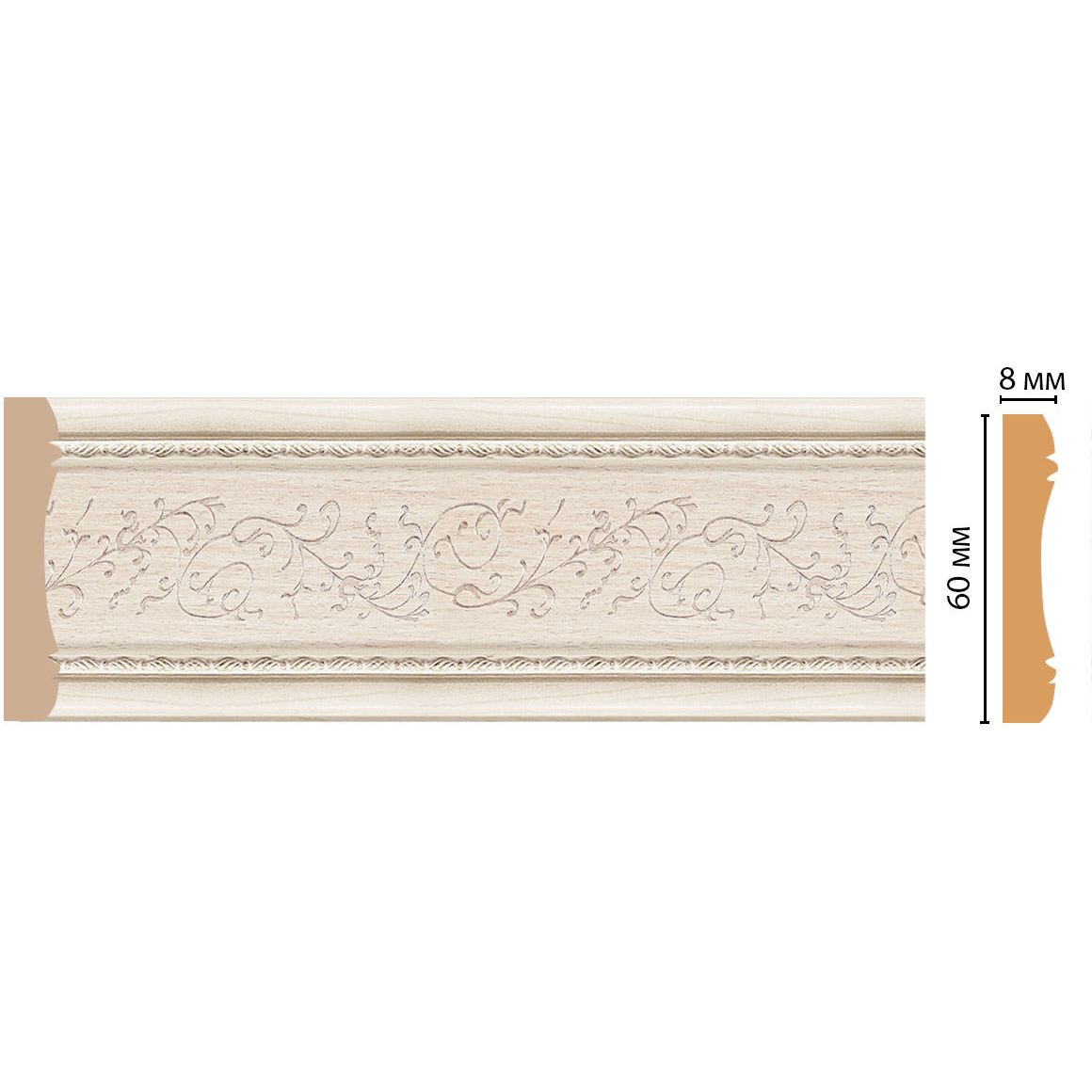 Молдинг Decomaster (Декомастер) 60х8х2400 мм 186-13