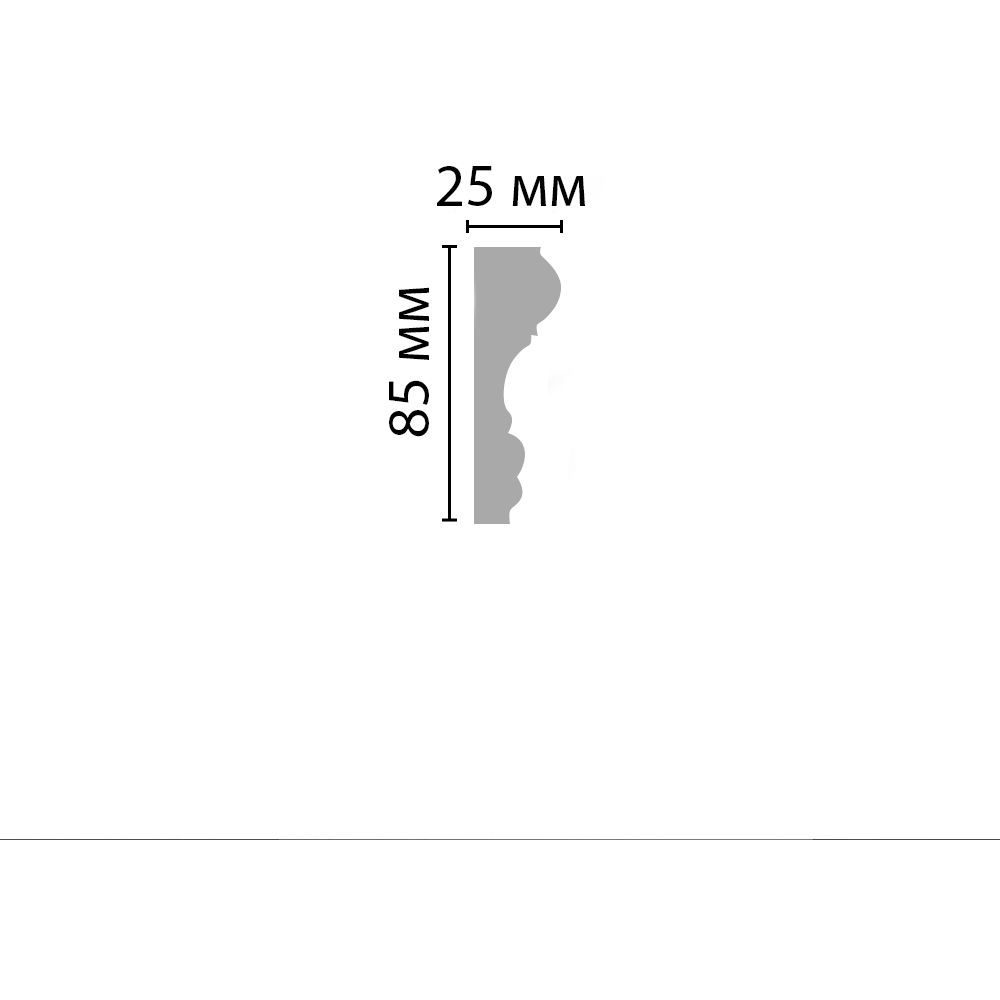 Молдинг гладкий Decomaster (Декомастер) 85х25х2400 мм 97174