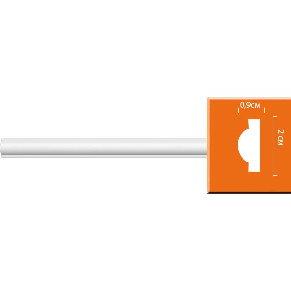 Молдинг гладкий Decomaster (Декомастер) 20х9х2400 мм 97202