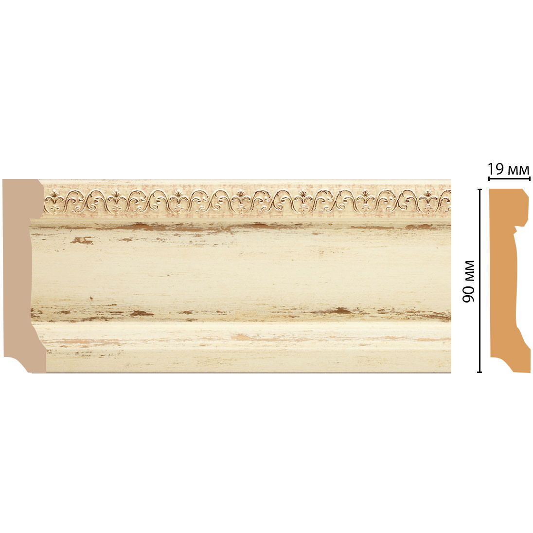 Плинтус напольный Decomaster (Декомастер) 90х19х2400 мм 166-1028