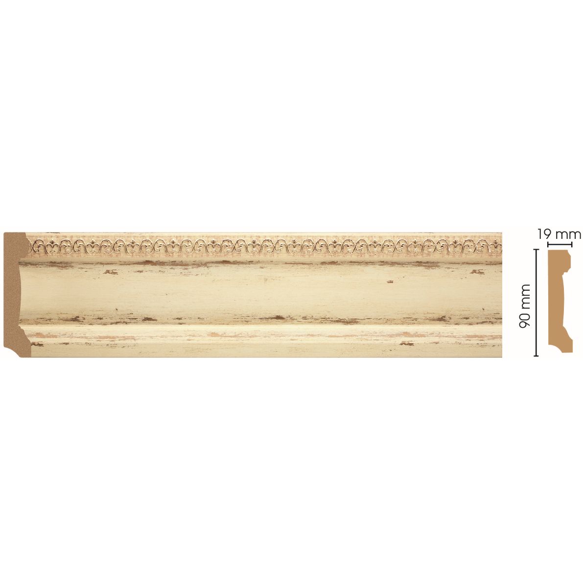 Плинтус напольный Decomaster (Декомастер) 90х19х2400 мм 166-1028