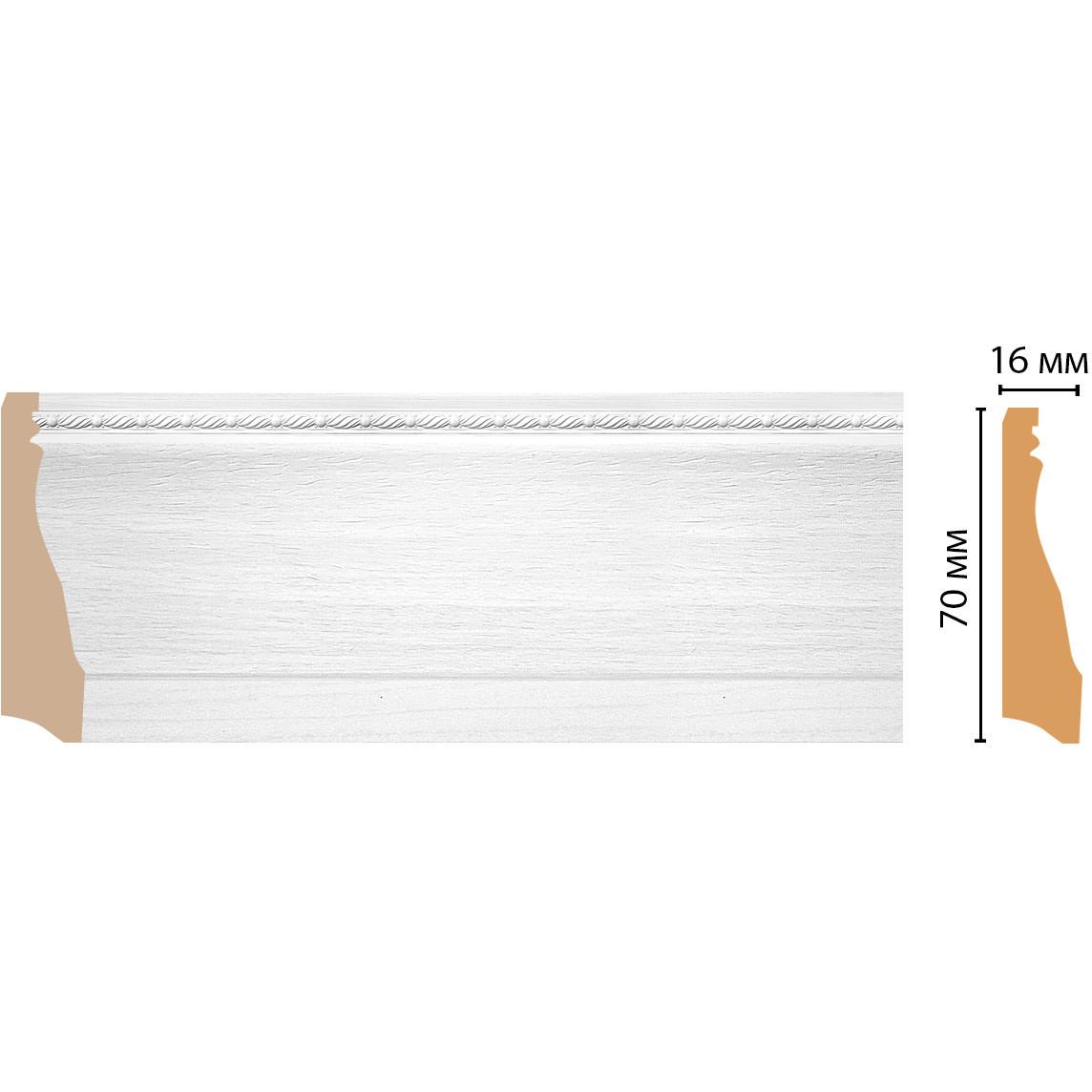 Плинтус напольный Decomaster (Декомастер) 70х16х2400 мм 193-16