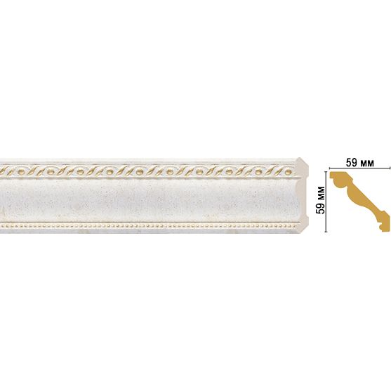 Плинтус потолочный Decomaster (Декомастер) 59х59х2400 мм 123-40