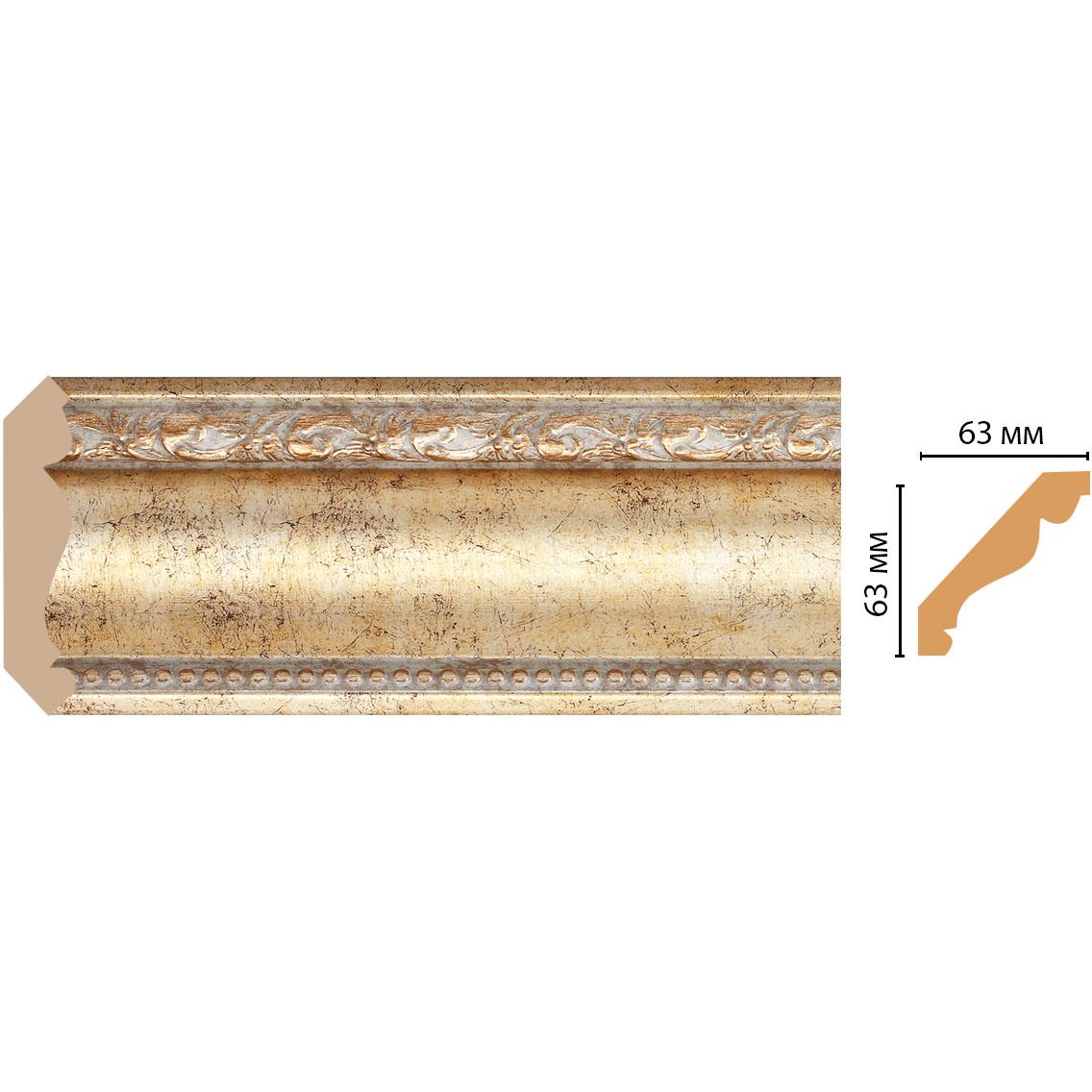 Плинтус потолочный Decomaster (Декомастер) 63х63х2400 мм 146-553