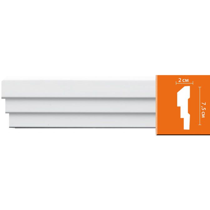 Молдинг гладкий Decomaster (Декомастер) 75х20х2400 мм 97601