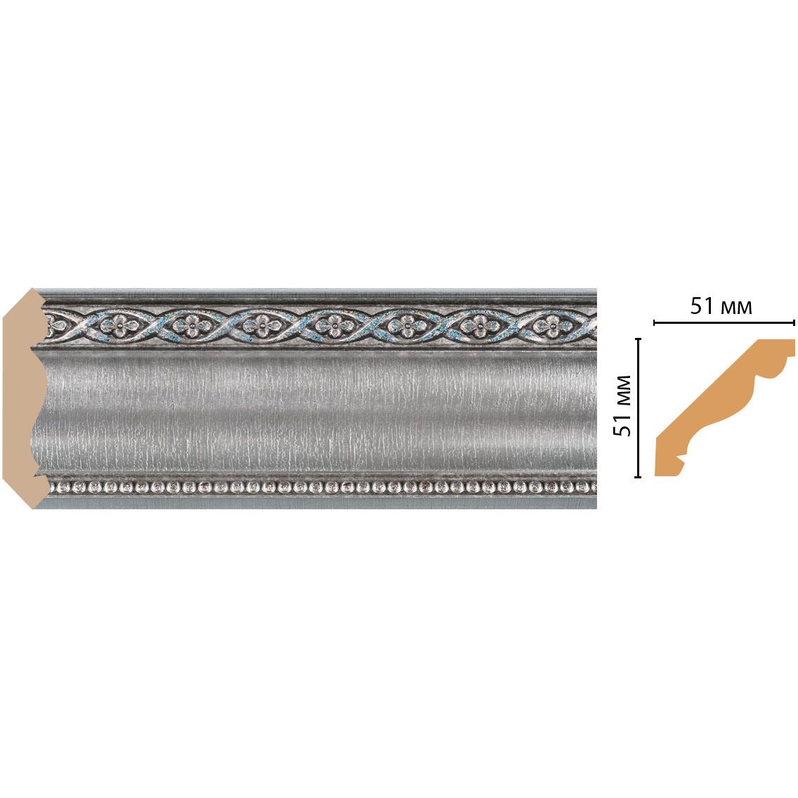 Плинтус потолочный Decomaster (Декомастер) 50х50х2400 мм 155-55