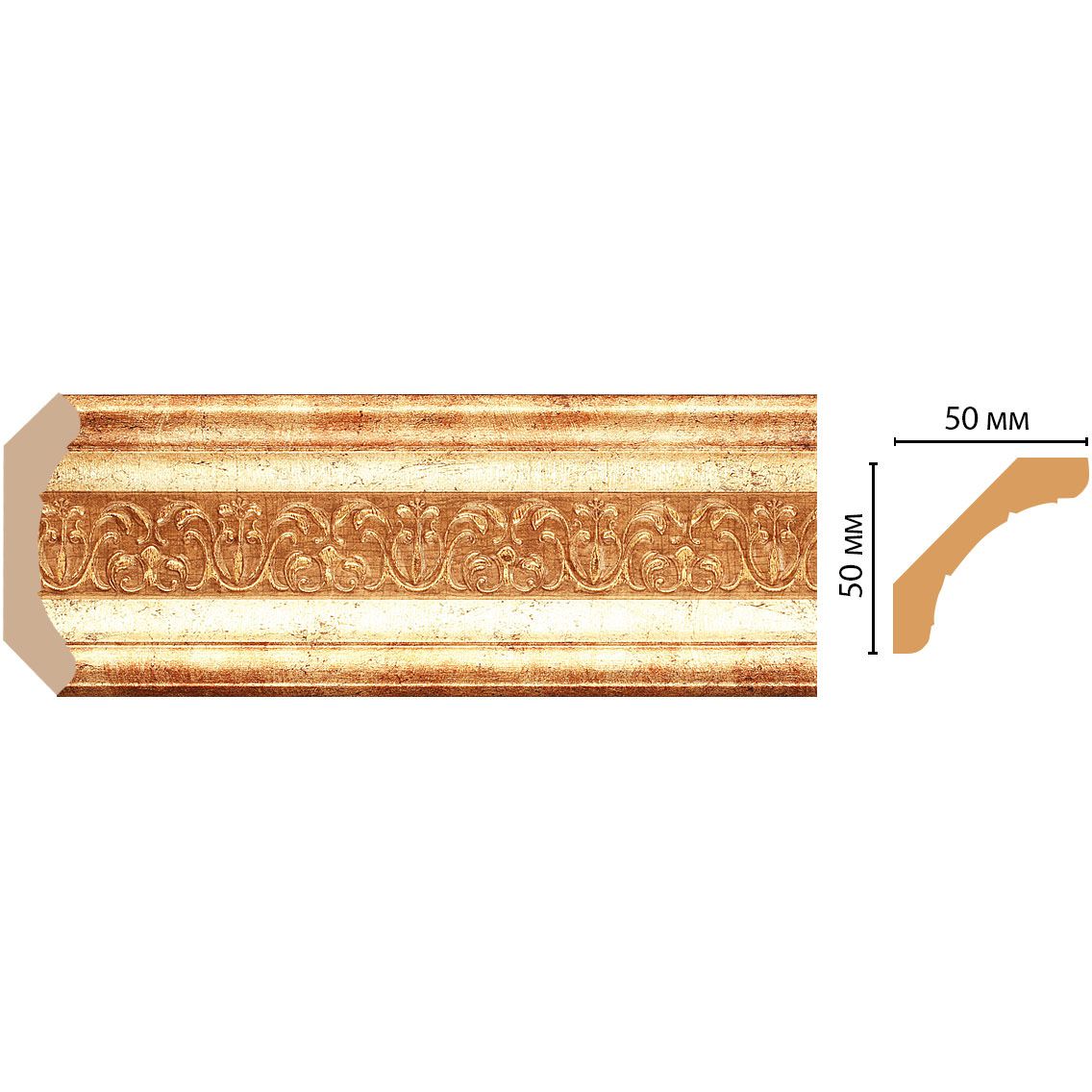 Плинтус потолочный Decomaster (Декомастер) 48х48х2400 мм 167-126