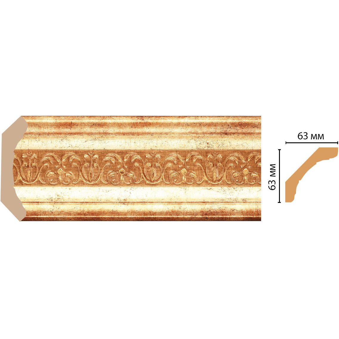 Плинтус потолочный Decomaster (Декомастер) 62х62х2400 мм 168-126