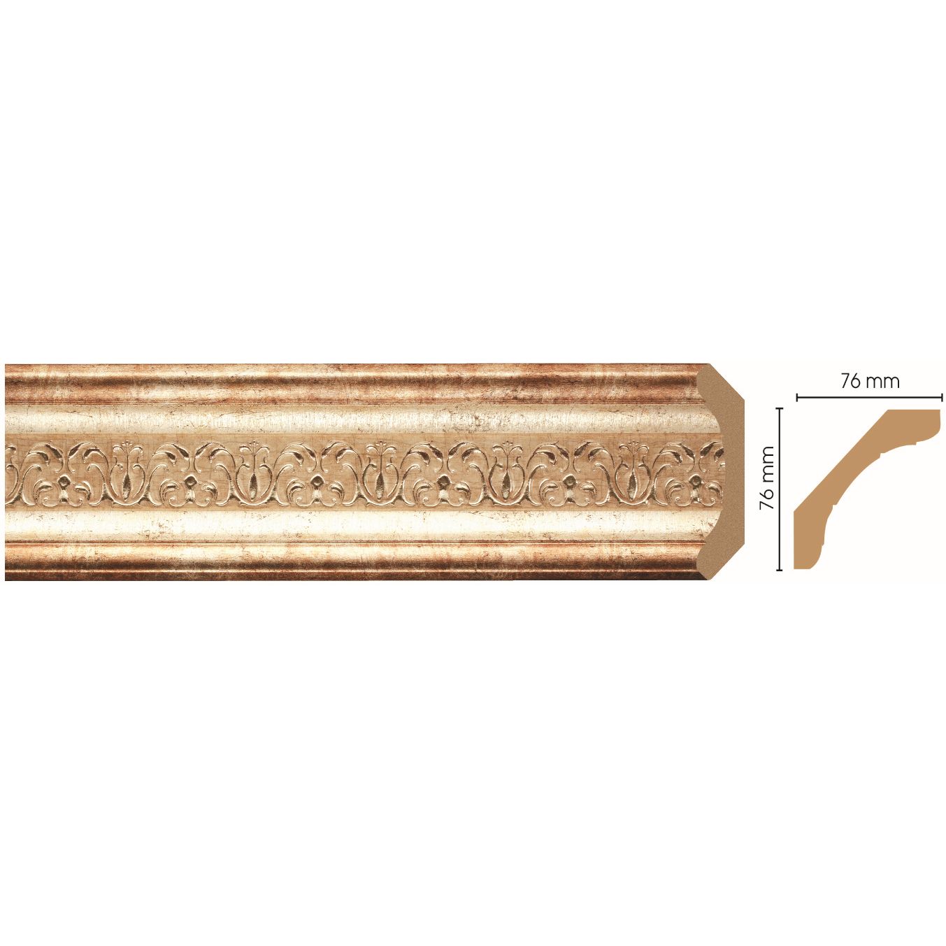 Плинтус потолочный Decomaster (Декомастер) 76х76х2400 мм 169-127